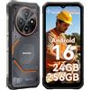 Blackview Rugged Smartphone Android 16, Ultra Sottile 10.7mm, 24GB+128GB/2TB Telefono Indistruttibile, Gemini AI, Display 6,56 HD+ 90 Hz, IP69K Impermeabile, 16MP+13MP, Dual 4G/NFC/3 Anni Garanzia