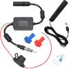 Gaogsiy Adattatore per Antenna Autoradio da Parabrezza con Amplificatore di Segnale, Connettore DIN, Alimentazione a 12V, Adatto per Autoradio Stereo FM/AM