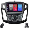 Generico Autoradio Android per Ford Focus 3 Mk 3 2011-2019 Autoradio 4 Core Touchscreen IPS da 9-Inch Wireless CarPlay/Android Auto/WiFi/GPS/Bluetooth/Radio FM/Telecamera Posteriore/ADAS DVR(Button work,X2)
