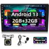 Podofo Android Autoradio 2 Din con Navigazione GPS, Bluetooth, 24 Desktop a Tema, Autoradio da 9 Pollici con Schermo con WiFi, FM/RDS, Collegamento Speculare, Telecamera per la Retromarcia (2+32G)