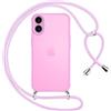 Pnakqil Cover per iPhone 17 con Cordino, Custodia Ultra Sottile Silicone TPU Bumper con Laccio Collana Tracolla Regolabile, Antiurto AntiGraffio Fotocamera Protettiva Case per iPhone 17 6,3, Viola