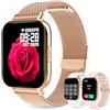 Erkwei Smartwatch Donna Con Chiamate e Risposta, Notifiche Messaggi, Cardiofrequenzimetro, Sonno, SpO2, Fitness Con Contapassi, 8 Modalità Sportive, Orologio Digitale per Android iOS