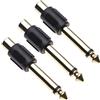 Keple Audio Adattatore RCA da 6,35 mm mono, 6,35 mm Maschio a 1 presa RCA femmina, convertitore, per Hi-Fi, Altoparlanti, Amplificatore, Chitarra, Basso, Tastiera, Stage piano (confezione da 3)
