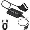 Auravale Adattatore SCART a HDMI con cavi HDMI, Full HD 720P/1080P Switch Audio Converter per HDTV Monitor