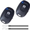 SEASJHBAY Confezione da 2 otturatori per iPhone e Android - Selfie Trigger Bluetooth con portata wireless per foto e video, autoscatto cellulare, nero, compatto