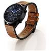 SUNDAREE Compatibile con Cinturino Samsung Galaxy Watch 46MM/3 45MM/S3 Classic/Garmin Venu 3/Honor MagicWatch 2 46MM/Xiaomi Watch S3/Ticwatch Pro 3 Ultra,22MM Marrone Uomo Pelle Orologio Ricambio Band