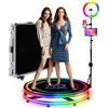 PAAFNN Cabina fotografica a 360° con custodia per volo, personalizzazione del logo, anello luminoso con supporto, applicazione software o telecomando automatico a rotazione a 360° (stile A, 80 cm)