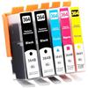Yowell 5 cartucce per stampante 364XL compatibili con HP 364 per HP Photosmart 5520 5510 6510 6520 7510 7520, Deskjet 3520 3070A 3522, Officejet 4610 4620 4622 (confezione da 5)