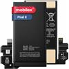 MOBILEX® Batteria GS35E per Google Pixel 8, ricarica rapida 27 W, 4575 mAh, OEM, ricambio interno con adesivo, capacità originale