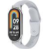 MELEJIA Cinturino Compatibile con Xiaomi Smart Band 10/Band 9/8, Silicone Ricambio Cinturino, Comodo e Traspirante, Regolabile Sportiva Silicone Cinturini-Grigio