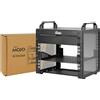 Tecmojo Mini rack da scrivania 4U da 200 mm di profondità con ripiano SBC, scheda adattatore da Micro HDMl a HDMI, pannello vuoto, per AV, NAS e Server da 10, nero