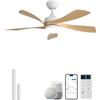 Sofucor 114cm Smart Ventilatore da Soffitto con Luce, Alexa/App/WiFi, Telecomando, Timer, 6 Velocità, 3 Regolazioni di Colore, DC, Dimmerabile, Silenzioso Ventilatore da Soffitto per Soggiorno