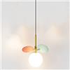 SDUYTEG Lampada Creativa con Ramo di Fiori Lampada a Sospensione in Vetro colorato a 1 Luce, Lampada Geometrica in PVC per lampadario ad Isola della Cucina con Illuminazione a Catena Regolabile per