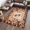 TAPISO Atlas Tappeto Salotto Moderno Pelo Corto Design Astratto Motivo Floreale Fiori Cornice tonalità Beige Ecru Crema Oeko-Tex Soggiorno Sala Camera Ufficio 100 x 200 cm