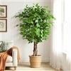 Keeplush Ficus Artificiale Pianta 150cm alta, Piante Finte da Interno Grandi con Tronchi Natural Ha 756 Foglie, Albero Artificiale Interni Per Soggiorno Ufficio Giardino Dec