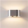 Alpinaluz Applique da Parete Up & Down con Attacco G9, Design Curvato in Metallo, Lampada Decorativa da Interno per Corridoio, Soggiorno e Camera da Letto, IP20 (Cromato)