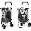 Luna Carrello per la spesa in alluminio da 42 litri, pieghevole, con corridore, impermeabile, con borsa per la spesa rimovibile - Fiori
