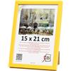 3-B Cornice portafoto LUND - Giallo - 15 x 21 cm (A5) - Cornice in legno, cornice per foto, cornice per ritratti con vetro acrilico