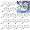 WIYETY Catena Luminosa LED Mini Alimentata a Batteria, 16 Pezzi Filo d'Argento Impermeabile, Flessibile e Pieghevole, per Matrimonio, Natale, Festa, Giardino, Interni ed Esterni (Bianco)