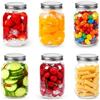 Alitree 6pcs Vasetti Vetro, 500 ml Mason Jar Barattoli Vetro con Coperchi, per marmellate fatte in casa, fiocchi d'avena durante la notte, conservazione, conservazione, fermentazione di alimenti