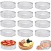 CAAGGMM Anello Crostata, 12 Pezzi 8 cm Mousse Per Tartellette in Acciaio Inossidabile, Microforato Crostata Stampo Rotondo, Anelli Rotondi per Torte, per Muffin, Ciambelle, Budini