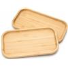 TYSM-CC 2 Pezzi Vassoio Bambù Naturale 25x14x2 cm - Mini Vassoio Multiuso per Multiuso per Dessert, Prodotti Cosmetici, Gioielli, Spuntini