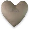 Liu Jo Milano Cuscino Arredo a Cuore in Cotone Rasatello 30x35 cm - Sfoderabile con Cerniera - Logo in Punti Luce - Made in Italy (Sabbia)
