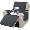 ABZDUNG Copripoltrona Relax Reclinabile 1 Posto, Copri Poltrona con Braccioli, Copripoltrona 1 Posto con Braccioli, Copripoltrone con Fascia Elastica, Copridivano Reclinabile(Grigio Scuro,72 CM)
