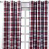 Homescapes Coppia di tende in cotone con occhielli, motivo Tartan a quadretti colore: bianco, rosso e verde 182 x 227 cm rosso