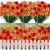 Criveple 12 Mazzi Fiori Artificiali per Esterni Piante Finte Resistenti ai Raggi UV in Plastica Fiori Finti per Interni ed Esterni Fioriere da Appendere da Giardino Finestra Decorazione Domestica (Colore B)