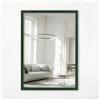 CLAMARO 'Vision' Specchio da parete 30 x 55 cm, su misura, colore verde scuro, moderno specchio quadrato con cornice in legno MDF, con gancio in metallo e materiale di montaggio (orizzontale e