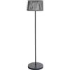 Lumisky Lampada da terra solare in poly rattan grigio LED bianco caldo SOLEO H145cm