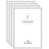 Veelot® 4x Cornice per Foto DIN A4 21x29.7cm,Alluminio Metallo,argento,Cornice per 21 x30cm,Disegni per Bambini,certificati di documenti e diplomi,Montaggio a parete o esposizione da tavolo