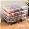 MHwan Scatole Plastica con Coperchio, 4 Pezzi Contenitore Plastica con Coperchio Impilabili, Robuste e Resistenti, Senza BPA, per Articoli per Ufficio, Componente (27 x 19 x 5cm)