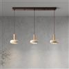 kaixunl Lampadario Sospensione LED 3 Teste Stile Giapponese Wabi sabi Travertino Giallo Altezza Regolabile Lampadari Sospensione in Legno Lampadario Moderno per Soggiorno Cucina sala da pranzo Asta in Legno