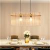 Lichtmaler Lampada a sospensione Oro Vetro - Lampadario Sospensione 2 Luci E27 Lampada da Soffitto Moderna Ø60 cm per Sala da Pranzo Camera da Letto Bar Cucina (senza lampadina)