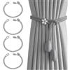 JOOTUEPO 4 Pezzi Supporti per Tende, Cravatte, Fermatende per Tenda, Fermatenda Resistenti per Tende da Esterno in Cotone Intrecciato a Mano, Decorazione di Tende per la casa e L'Ufficio