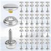Lushly Aatpuss 25 Pezzi Argento Bottone a Pressione Inox, Kit a Scatto Per Tela 15 mm, Bottoni a Pressione Con Viti, Bottone a Pressione Per Avvitamento Per Telone Da Tenda Barca Campeggio Auto Cucito