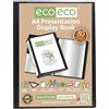 Eco-Eco A4 50% Riciclato 80 Tascabile Nero Cartella Presentazione Portalistini