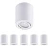 Oktaplex lighting Oktaplex 6 pezzi Faretto a superficie Bianco - incl. modulo LED dimmerabile 5W 230V 3000K Bianco caldo 80x85mm Faretto a superficie Lile M Alluminio orientabile