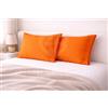 GBiancheria Coppia Federe Cotone 52x82 cm 57 Fili con Bottoni, Arancio
