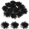 QUARKZMAN 12pz Chiffon Fiori 3 Pollici Nero Artificiale Artigianato Falsi Fiori Fai Da Te Tessuto Fiori Testa per Artigianato Vestito, Graduazione Fasce Fiori