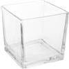 STOBAZA Vaso quadrato in trasparente, 15 x 15 cm, a forma di cubo per fiori idroponici, per matrimoni, decorazione da tavolo per ufficio, decorazione per la casa
