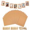 Zhenghebuy Cornici Portafoto in Cartone,20 Pezzi 11.5 * 15.5CM Cornici per Foto in Carta Kraft DIY con Clip in Legno e Cordoncino,Hanging Decorazione per Decorazione di Matrimonio Festa