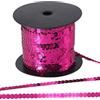 CABODYALS 100 iarda 6mm Rosa Acceso Glitter Paillettes Rotolo di Rifinitura con Bobina Strisce di Paillettes Scintillanti In Plastica Piatta Perline Paillettes Nastro di Tessuto per Feste Moda Costume