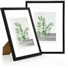 Goldeluxe Cornice per Foto A4 Set da 2, Cornici A4 in Legno Nero per Foto, Poster e Certificati, da Parete e da Tavolo per Decorazione Casa e Ufficio, Ideali per Stampe, Immagini e Documenti