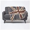 HOMESCAPES Plaid in cotone bandiera inglese britannica Union Jack, copriletto o divano, coperta 150 x 200 cm
