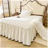 HIKOO DAILY Gonna letto trapuntata con volant, copriletto matrimoniale, copriletto singolo/queen/king size, proteggi-materasso, biancheria da letto (senza federe) (Mibai, King 180x200cm 1pz)