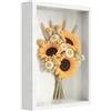 VIQIHEOE Cornice Portafoto 3D, 30 x 40 cm, Cornice Profonda da Riempire, con Lastra Acrilica Trasparente, Cornici 3D Rettangolare, Cornici in Legno per Foto, Collage, Bouquet, Bianco