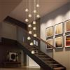 KJLARS Lampadario di cristallo moderno Lampadario a sospensione LED Goccia di pioggia Luci Plafoniera alta per soggiorno Sala da pranzo Corridoio Scala G4 Lampadine (14 luci-rettangolo)